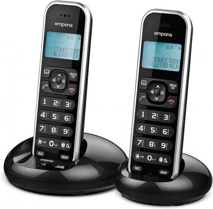 Schnurloses Telefon Emporia FB85 Twin Schwarz Paar Telefone Zuhause Büro Wireless