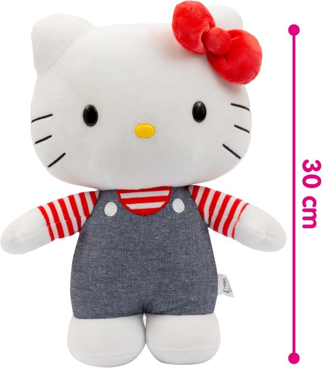 Hello Kitty Plüschtier Jeans-Strampler Blau 30Cm Weiches Sammlerstück Plüschtier Plh1077