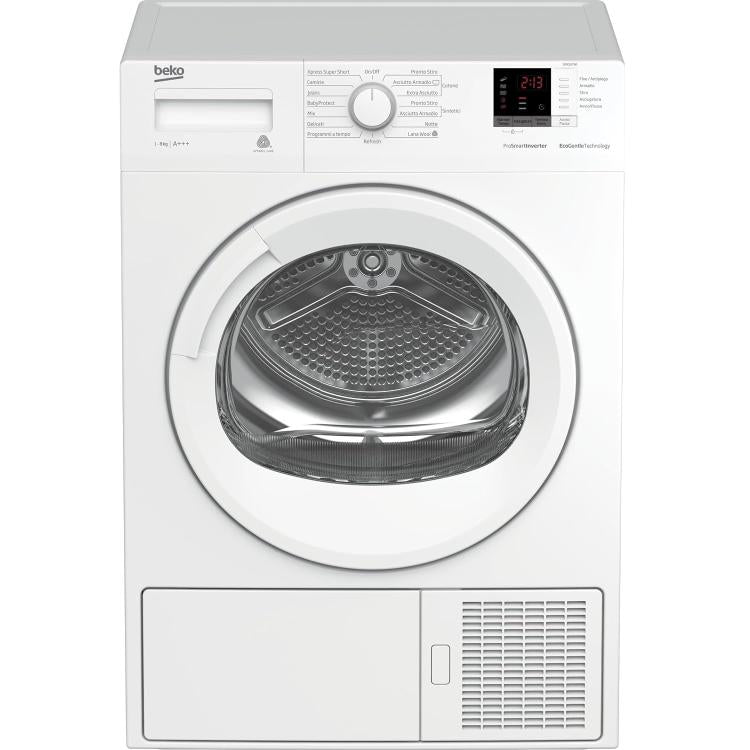 BEKO ASCIUGATRICE 8KG YOUNG SMART A++ INVERTER POMPA CALORE DISPLAY DRX837WI