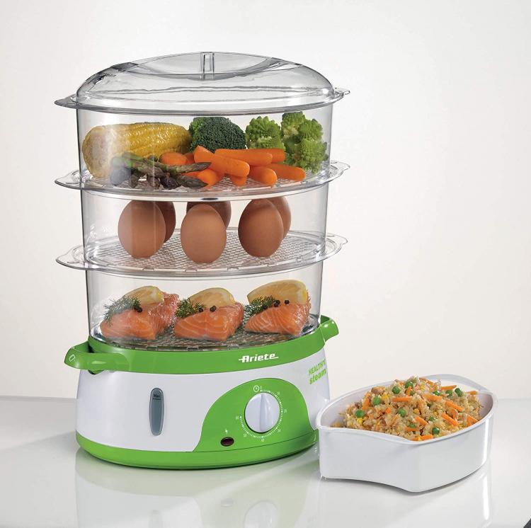 ARIETE 911 HEALTHY STEAM DAMPFGARER ELEKTRISCH PLATZSPARENDER BEHÄLTER 800W 9LT