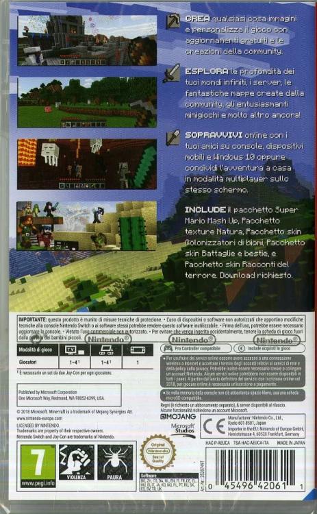 Minecraft Nintendo Switch Videospiel Deutsch + Dlc Super Mario Spiel Neu SD