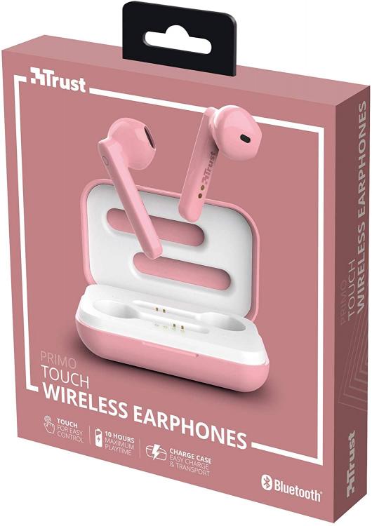 Trust Primo Touch Auricolari Cuffie Wireless Bluetooth Senza Fili In-Ear Rosa