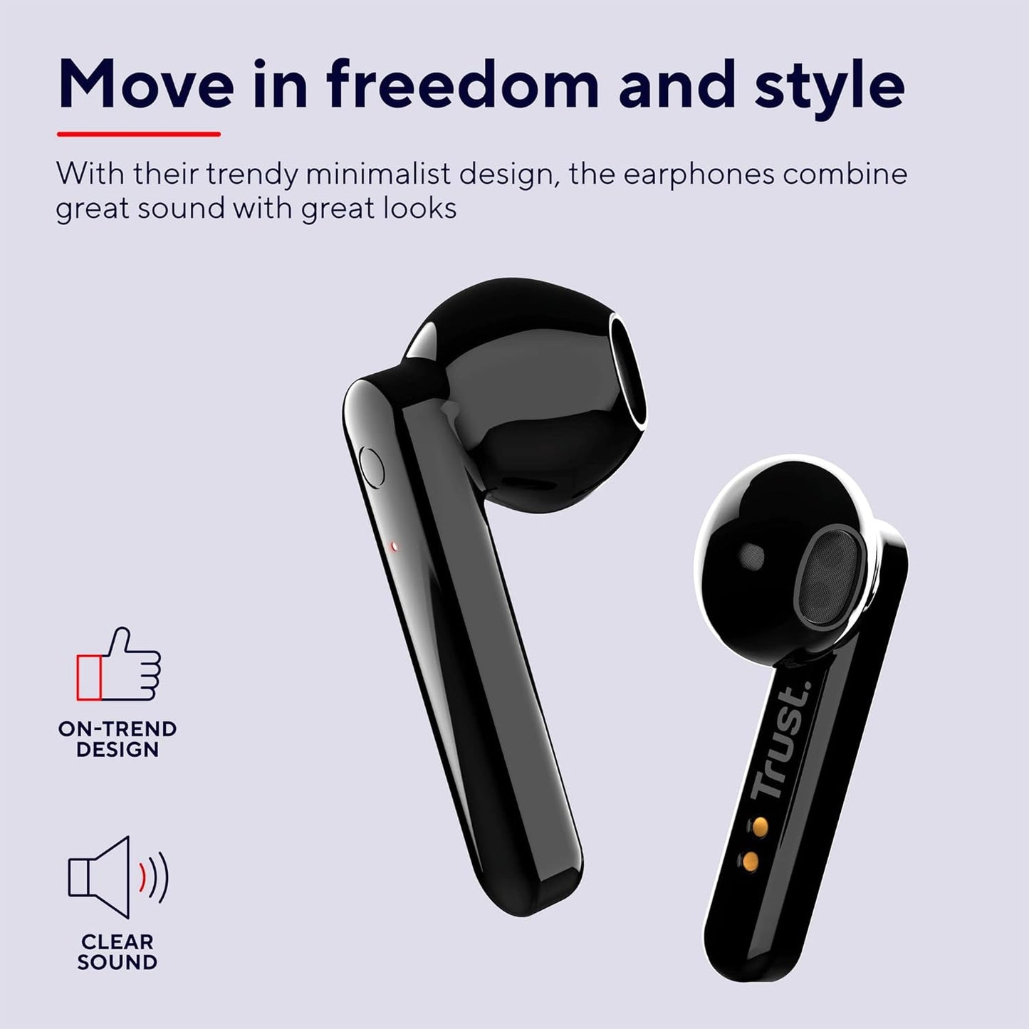 Trust Primo Touch Auricolari Cuffie Wireless Bluetooth Senza Fili In-Ear Nero