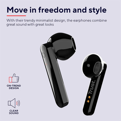 Trust Primo Touch Auricolari Cuffie Wireless Bluetooth Senza Fili In-Ear Nero