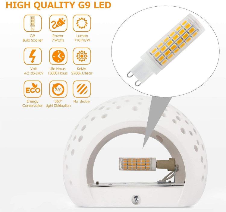 Universe Double Emission Perforated Plaster Wall Light G9 Indoor Lamp