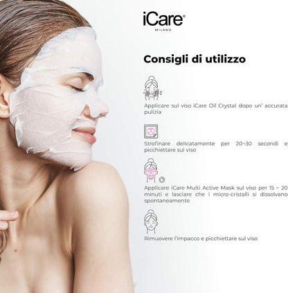 iCare Feuchtigkeitsspendende 2-Phasen-Gesichtsmaske + Crystal Oil Hyaluronsäure Anti-Aging