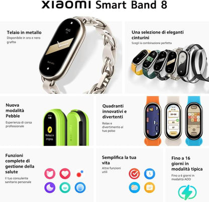 Xiaomi Smart Band 8 Gold Smartwatch Orologio Fitness Bluetooth Oro