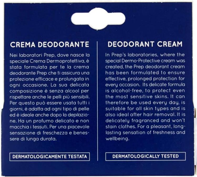 Prep - Antitranspirantes Deodorant Creme Schutz 48H Für Empfindliche Haut 35Ml