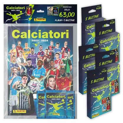 CALCIATORI PANINI 2023-2024 STARTER PACK ALBUM + 28 TÜTEN FUSSBALL SERIE A NEU