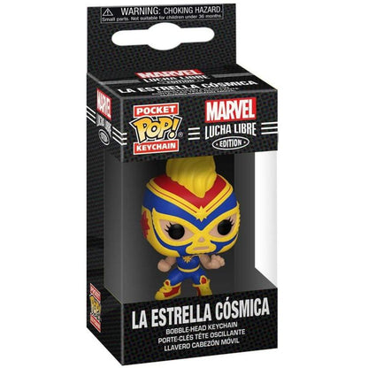 Funko Schlüsselanhänger Rocket - Marvel Lucha Libre Edition - La Estrella Cosmica Figur 4 cm