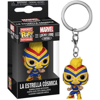 Funko Schlüsselanhänger Rocket - Marvel Lucha Libre Edition - La Estrella Cosmica Figur 4 cm