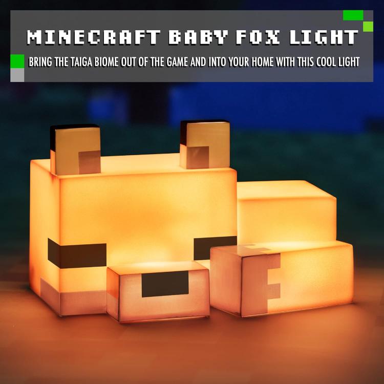 Paladone Lampe Minecraft Fuchs – AAA-Batteriebetriebenes LED-Nachtlicht