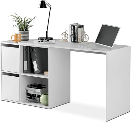 Scrittoio reversibile bianco pluriposizione - 120x49x78 cm regolabile