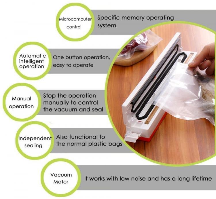 Professionelle Vakuummaschine Beutelversiegelung Lebensmittelverpackung + Rolle