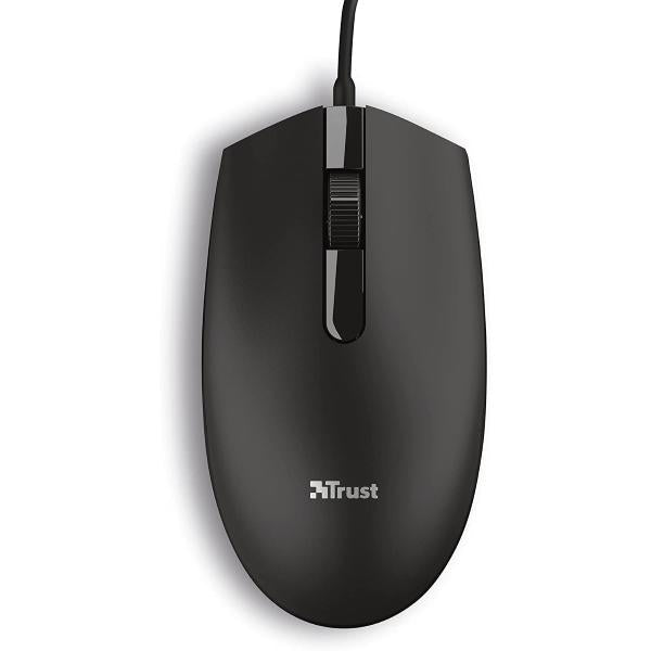Trust Optische Maus Basi Kabelgebunden 3 Tasten 1200Dpi USB Schwarz PC Desktop Notebook