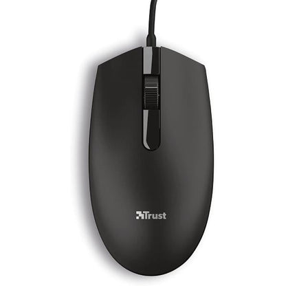 Trust Optische Maus Basi Kabelgebunden 3 Tasten 1200Dpi USB Schwarz PC Desktop Notebook