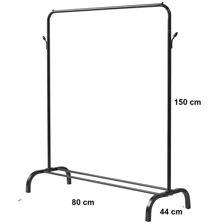 Kleiderständer Garderobenständer Schuhregal Garderobe aus Metall (Schwarz)