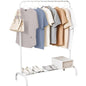 Clothes Rail Coat Rack Shoe Rack Wardrobe in Metal (White)