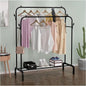 Double Garment Rack Coat Hanger Shoe Rack Wardrobe Black Metal