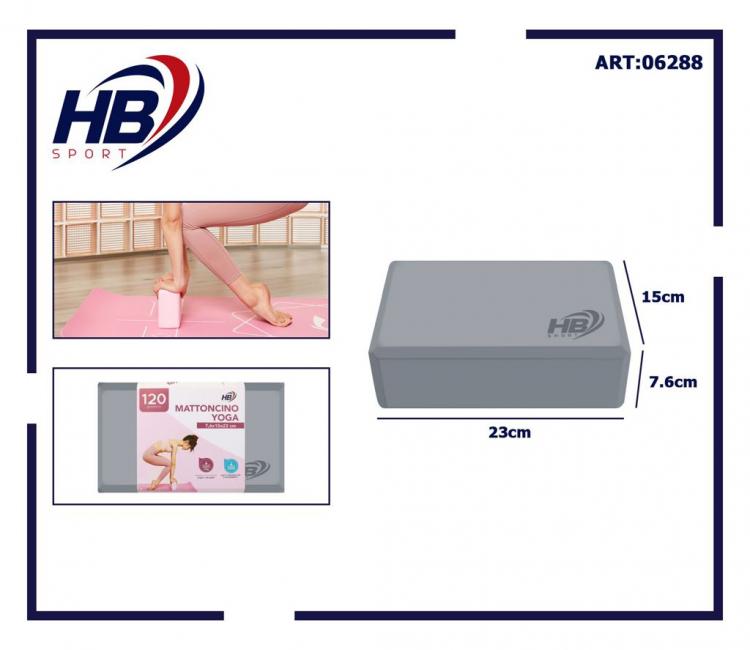 Yogablock Schaumstoff Blöcke für Übungen Fitness Pilates Ziegel | Grau