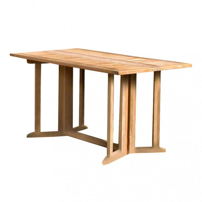 Tavolo consolle pieghevole rettangolare in legno massiccio Teak 150 x 80
