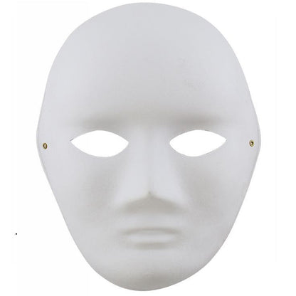 Weiße Vollgesichtsmaske aus Papier zum Bemalen für Karneval Theater Mann Frau