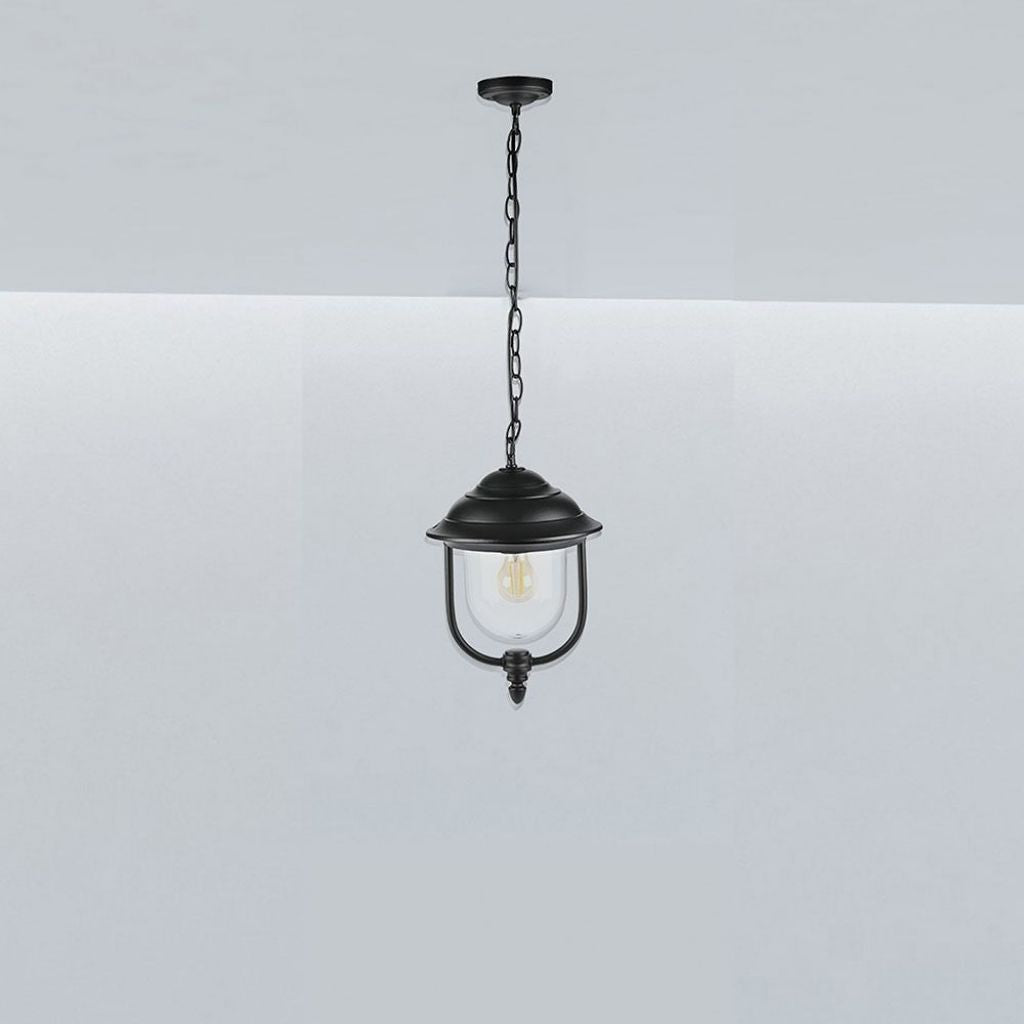 V-TAC LED-Deckenleuchte Laterne E27, L 890mm, Schwarz, IP44, Max. 60W