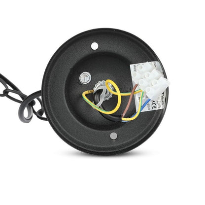 V-TAC LED-Deckenleuchte Laterne E27, L 890mm, Schwarz, IP44, Max. 60W
