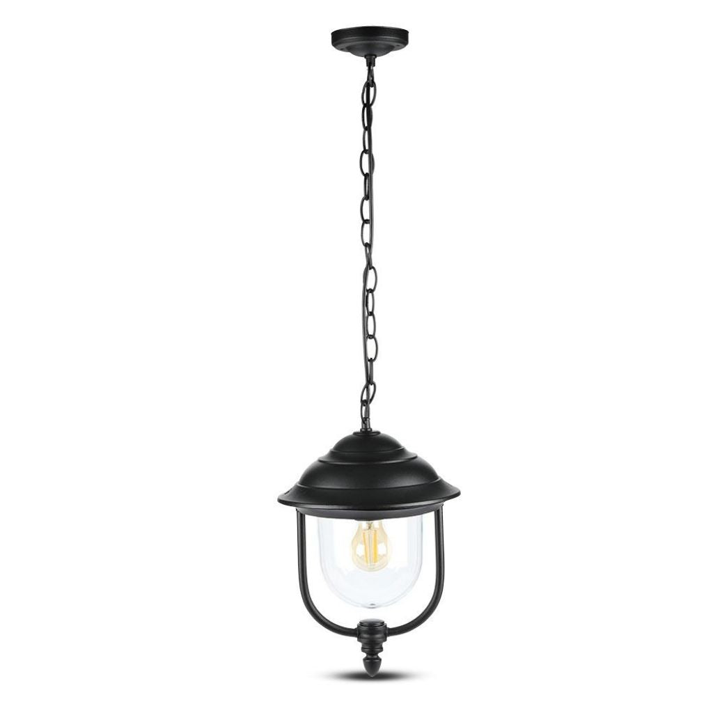 V-TAC LED-Deckenleuchte Laterne E27, L 890mm, Schwarz, IP44, Max. 60W