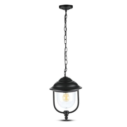 V-TAC LED-Deckenleuchte Laterne E27, L 890mm, Schwarz, IP44, Max. 60W
