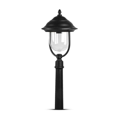 V-TAC LED-Laternen-Stehleuchte E27, H 110cm, Schwarz, IP44, Max 60W