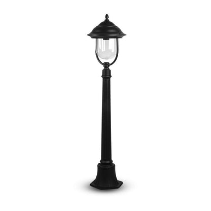 V-TAC LED-Laternen-Stehleuchte E27, H 110cm, Schwarz, IP44, Max 60W