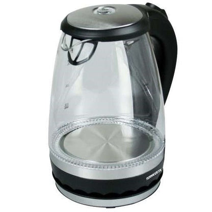 Termozeta Wasserkocher Glas Kabellos Elektrisch 1,5L aus Glas LED 2200W Milch Wasser