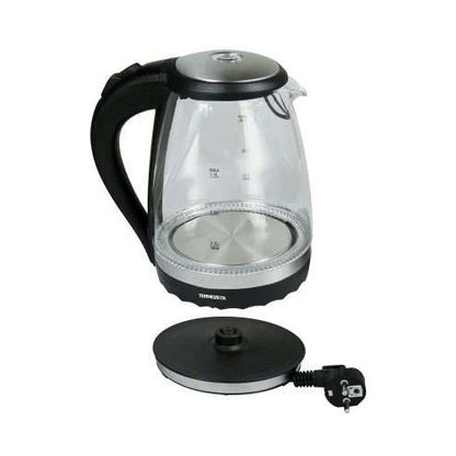 Termozeta Wasserkocher Glas Kabellos Elektrisch 1,5L aus Glas LED 2200W Milch Wasser