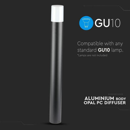 V-TAC Piantana LED da Giardino GU10, H 80cm, Nero Opaco, IP54