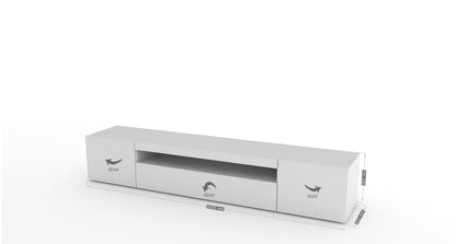 Porta TV con 2 ante + anta ribalta in finitura bianco lucido - DAIQUIRI