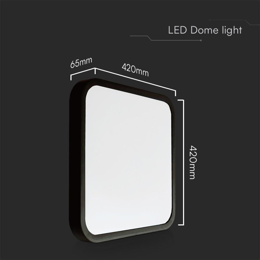 Plafoniera LED 48W Nera 420mm IP44 6500K Samsung Chip | V-TAC