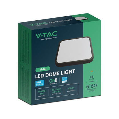 Plafoniera LED 48W Nera 420mm IP44 6500K Samsung Chip | V-TAC