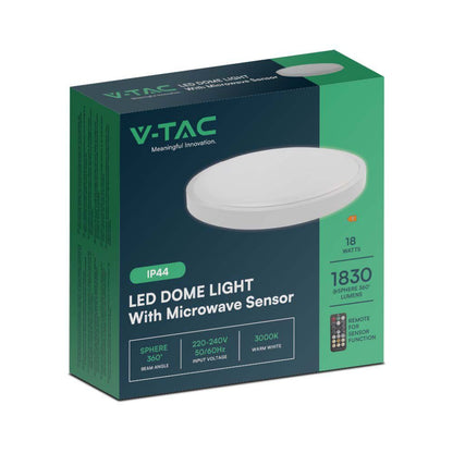 LED Deckenleuchte Rund 18W mit Fernbedienung und Bewegungssensor 6500K IP44