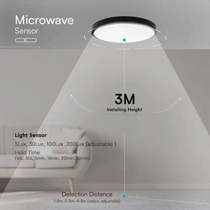 V-TAC LED-Deckenleuchte 18W Ø295mm schwarz – Samsung Chip & Sensor, 4000K