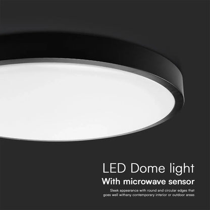Plafoniera LED V‑TAC 36W rotonda nera – 4000K, sensore e telecomando