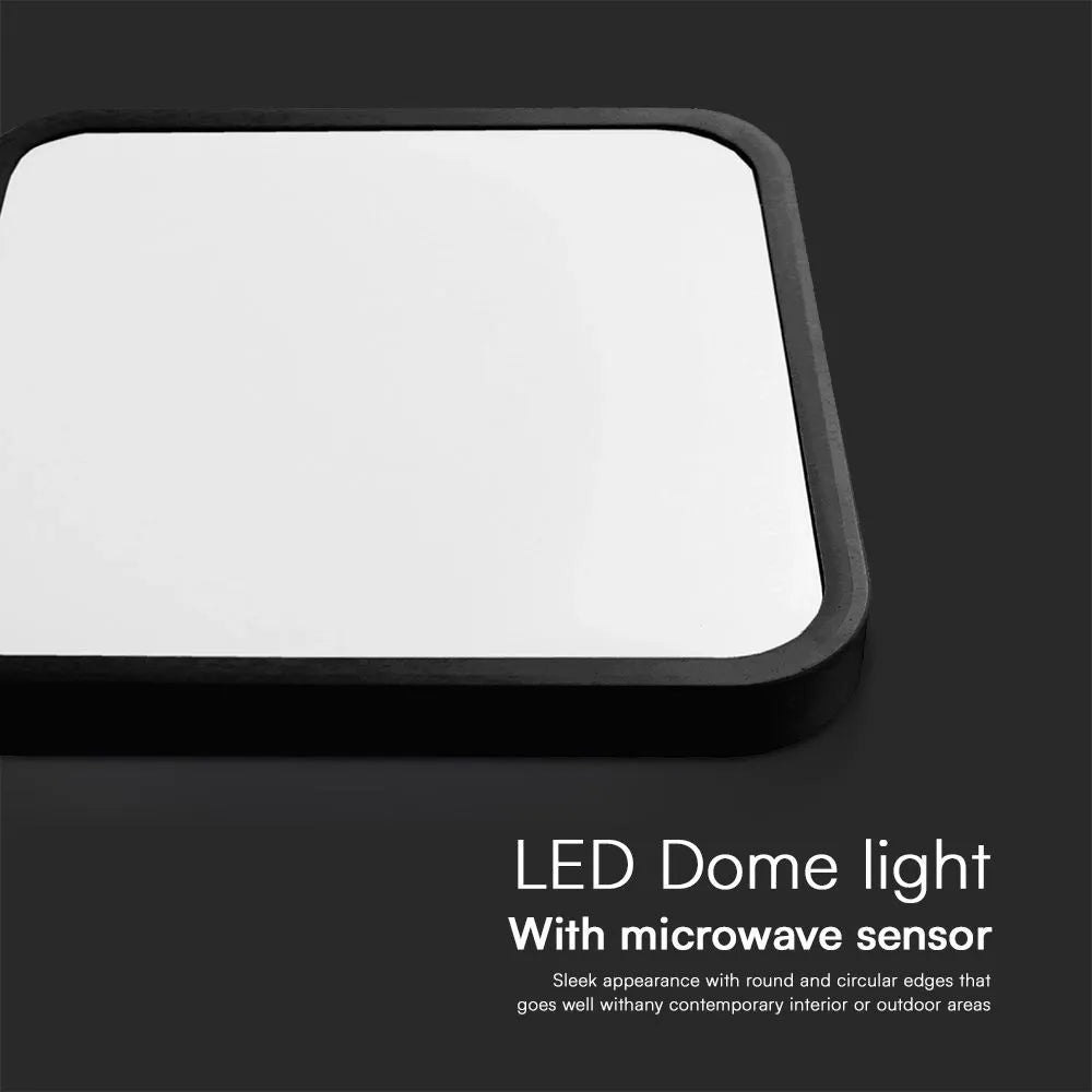 V-TAC LED-Deckenleuchte, 18 W, quadratisch, schwarz – Samsung Chip, Sensor + Fernbedienung
