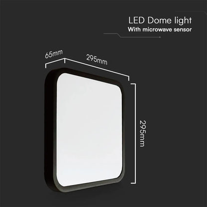 V-TAC LED-Deckenleuchte, 18 W, quadratisch, schwarz – Samsung Chip, Sensor + Fernbedienung