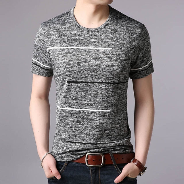 Maglietta estiva uomo slim fit, abbigliamento estivo uomo, T-shirt cotone uomo estate