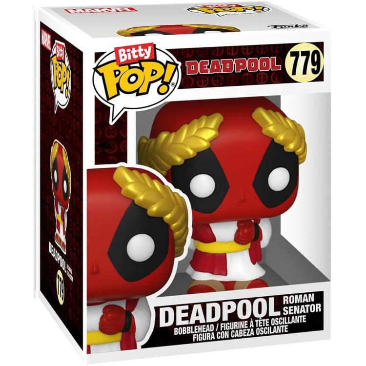 Funko Bitty Pop! Deadpool Dinopool/Deadpool Barista/Römischer Senator 4er-Pack Mystery