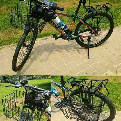 Fahrradkorb klappbar Gepäckträger vorne hinten faltbar (Schwarz oder Silber)