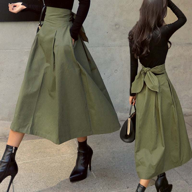 Gonna lunga donna autunnale