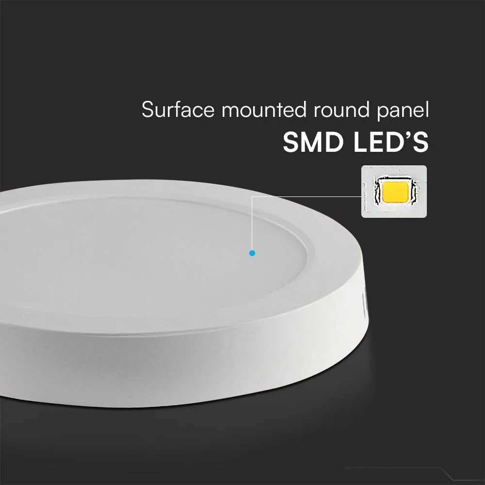 V-TAC 12W runde LED-Deckenleuchte – 6400K, Samsung Chip, weiß