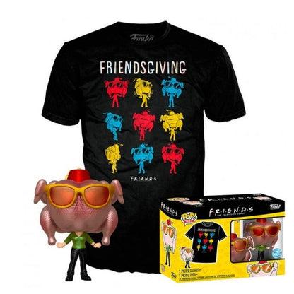 Funko Pop & Tee Friends : Monica W/ Turkey | Action Vinyl Figure + T-Shirt (L)