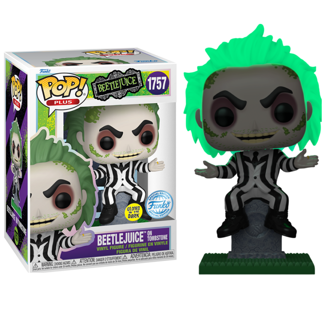 Funko Pop! Plus - Beetlejuice (1757) Beetlejuice auf Grabstein Special Glow 9cm